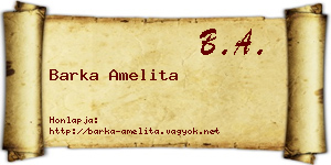 Barka Amelita névjegykártya